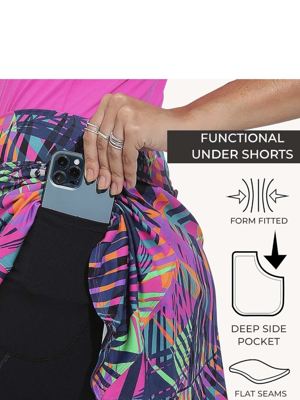 Dona Jo Bright Parrot Rio Ultimate Skirt Skort Tennis Golf Athleisure Sz 1 Small - Picture 8 of 8